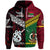 Custom Vanuatu New Zealand Zip Hoodie Together Red, Custom Text and Number LT8 - Polynesian Pride