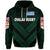 Custom Fiji Ovalau Rugby Hoodie Dark Green Style, Custom Text and Number LT8 - Polynesian Pride