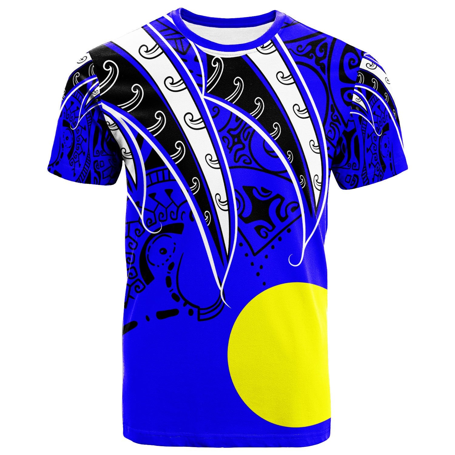 Palau T Shirt Tropical Leaf Blue Color Unisex Blue - Polynesian Pride