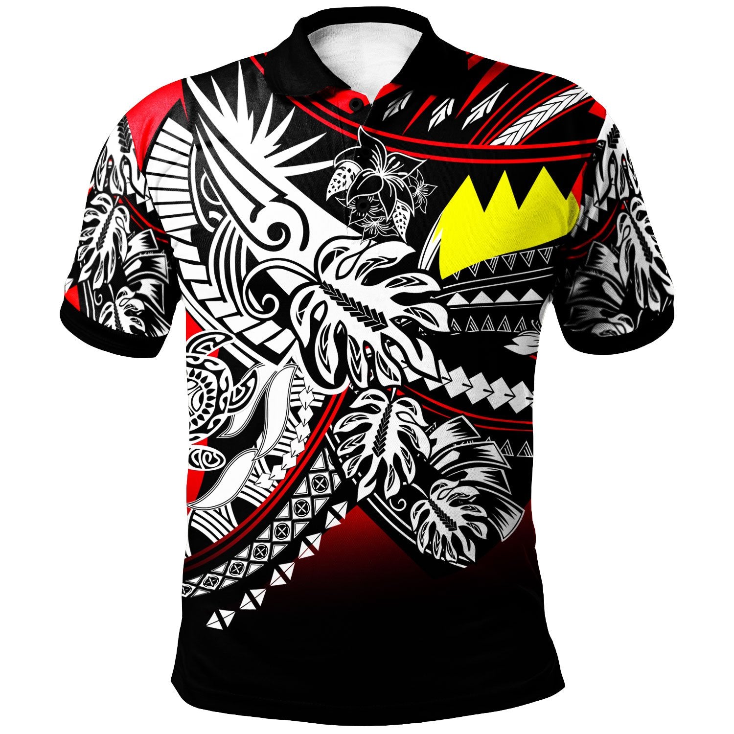 Northern Mariana Islands Polo Shirt Tribal Jungle Red Pattern Unisex Red - Polynesian Pride