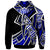 Palau Zip Hoodie Tribal Flower Special Pattern Blue Color - Polynesian Pride