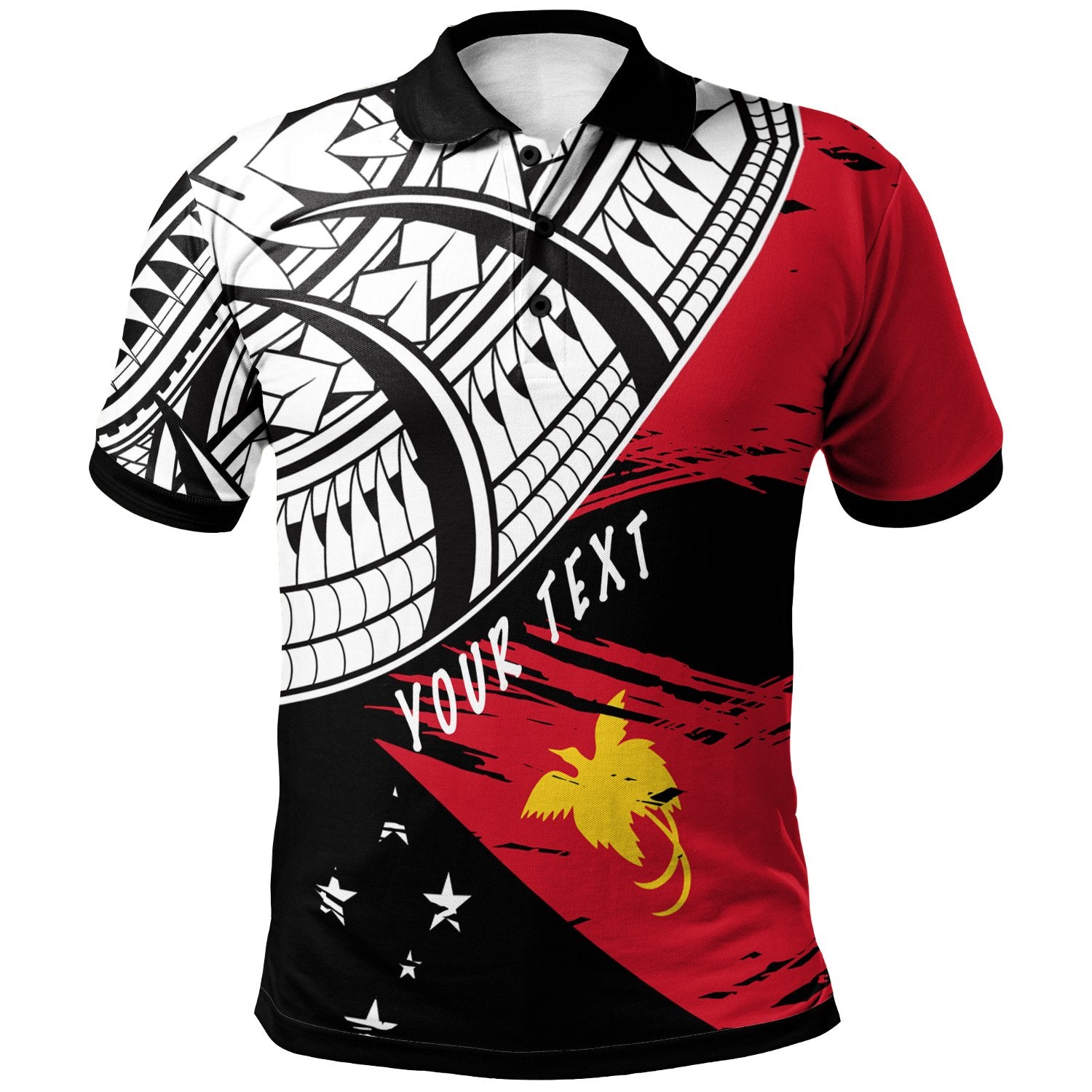 Papua Custom Polo Shirt Papua Flag Style With Claw Pettern Unisex Red - Polynesian Pride