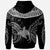 Papua New Guinea Custom Zip Hoodie Serrated Pattern White Color Unisex Black - Polynesian Pride