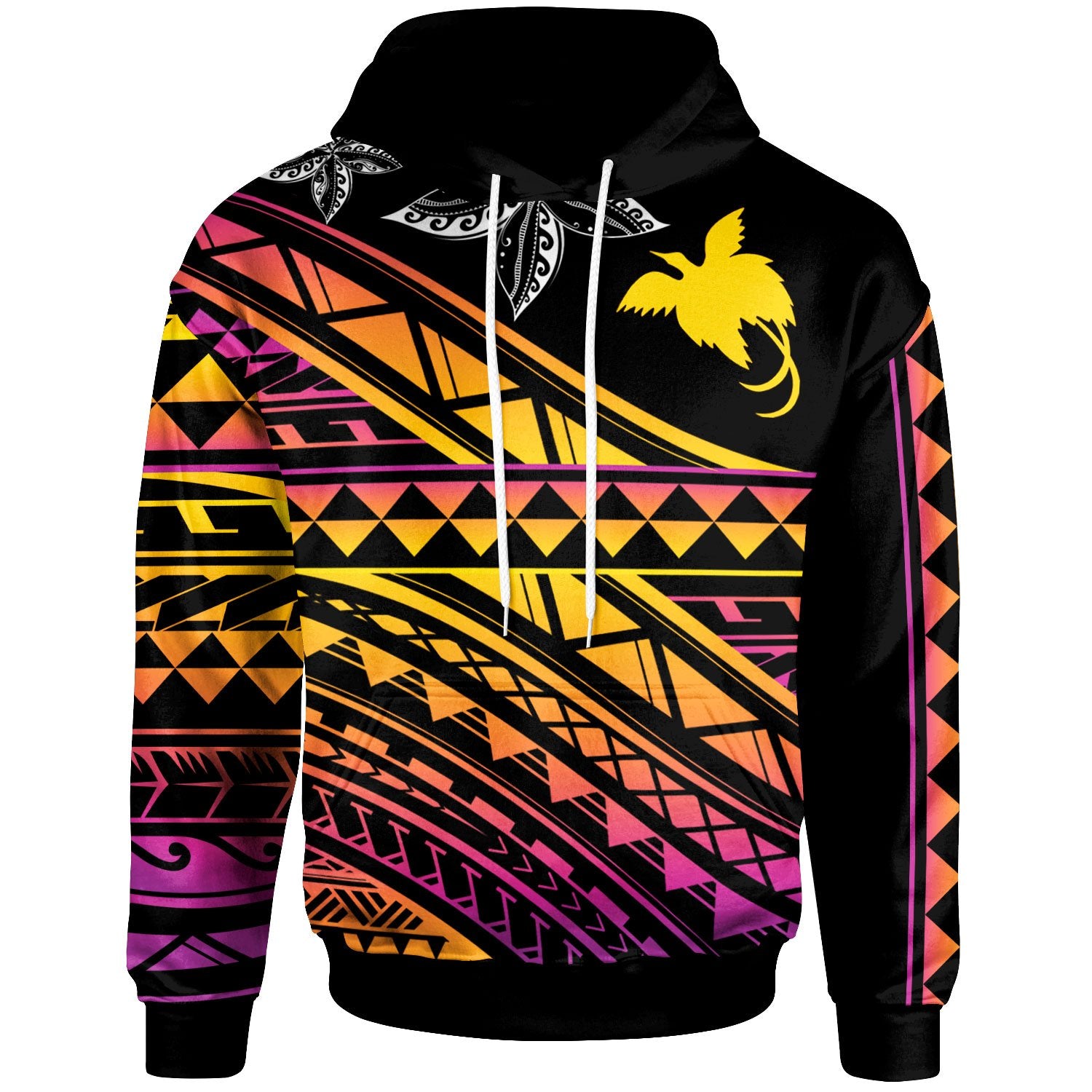 Papua New Guinea Custom Hoodie Special Polynesian Ornaments Unisex Black - Polynesian Pride