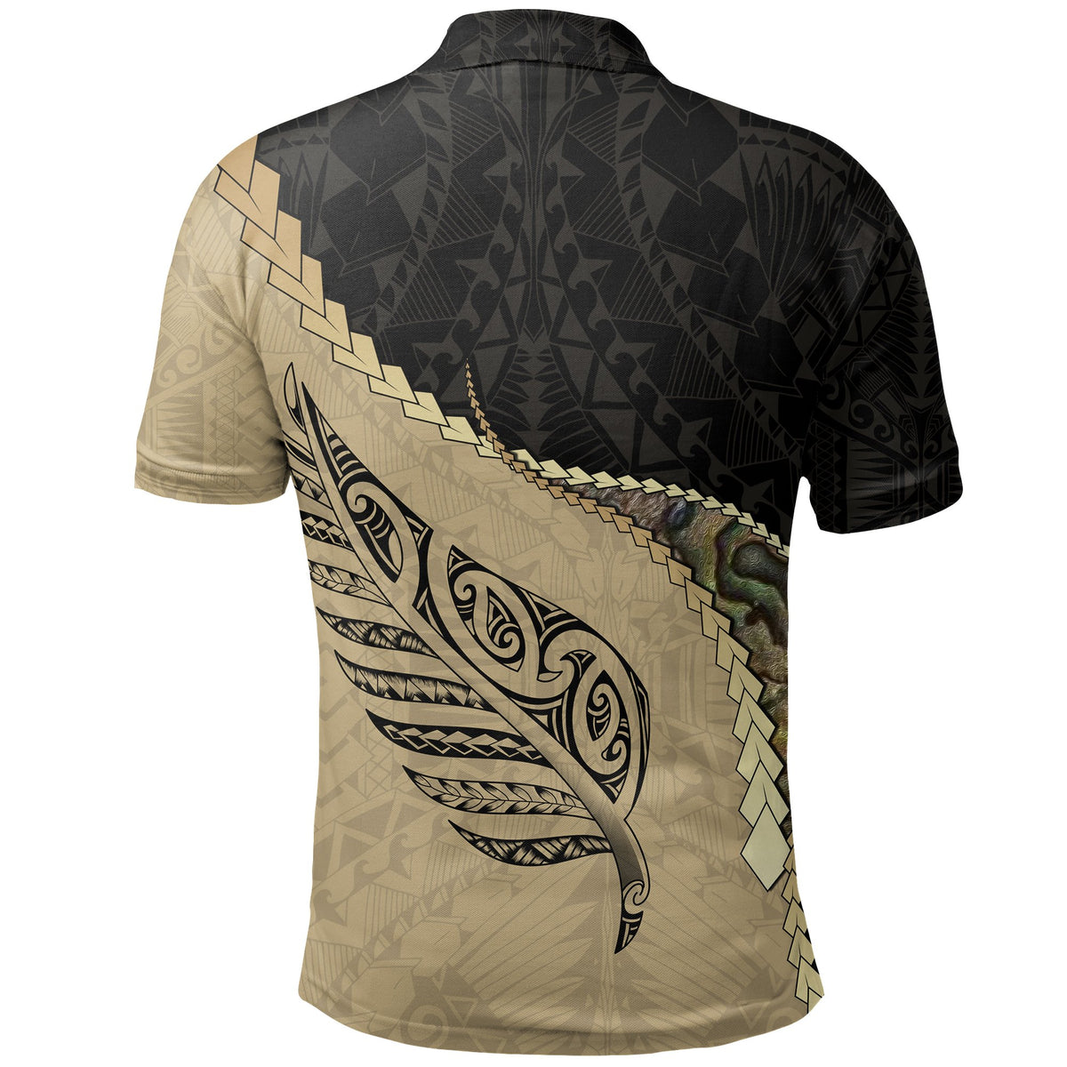 New Zealand Maori Silver Fern Polo Shirt - Paua Shell Golf Shirts Signature - Polynesian Pride