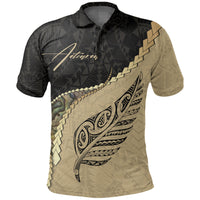 New Zealand Maori Silver Fern Polo Shirt - Paua Shell Golf Shirts Signature Unisex Black - Polynesian Pride