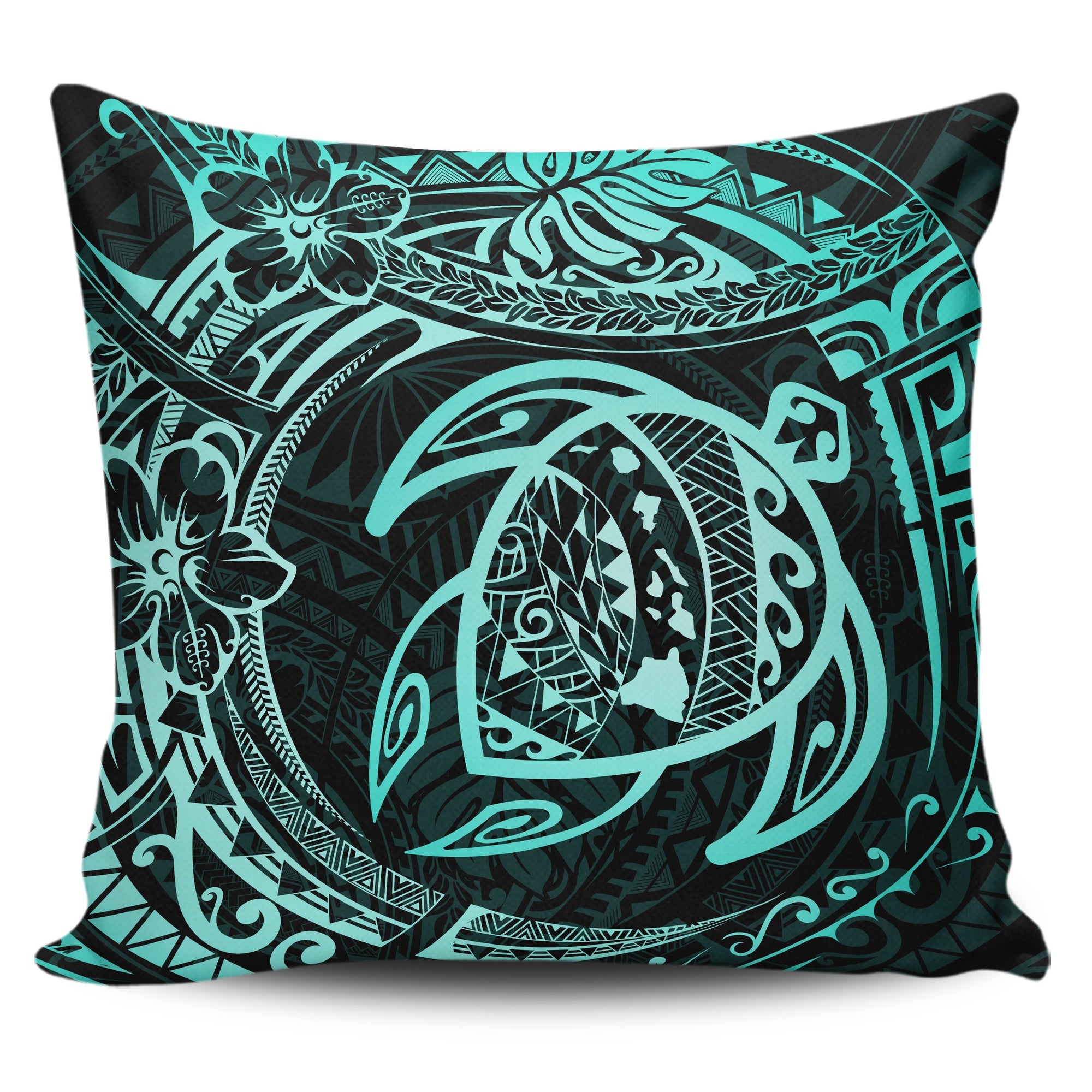 Hawaiian Turtle Polynesian Pillow Covers One Size Blue - Polynesian Pride