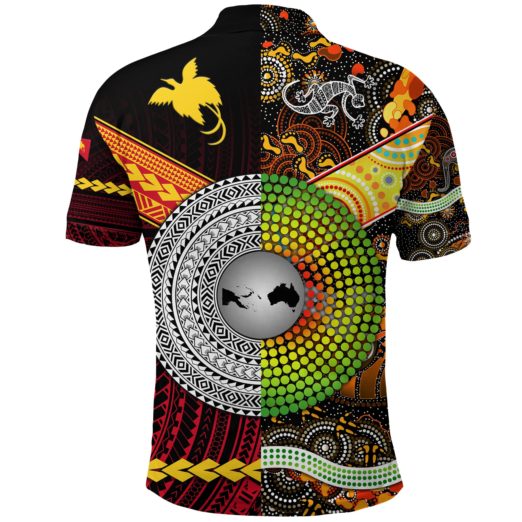Papua New Guinea Australia Polo Shirt - Polynesian and Aboriginal Together LT8 - Polynesian Pride
