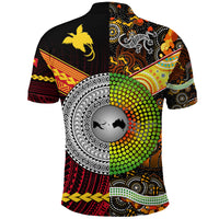 Papua New Guinea Australia Polo Shirt - Polynesian and Aboriginal Together LT8 - Polynesian Pride