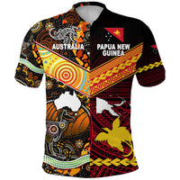 Papua New Guinea Australia Polo Shirt - Polynesian and Aboriginal Together LT8 Red - Polynesian Pride