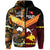 Custom Papua New Guinea Australia Aboriginal Zip Hoodie Together, Custom Text and Number LT8 - Polynesian Pride