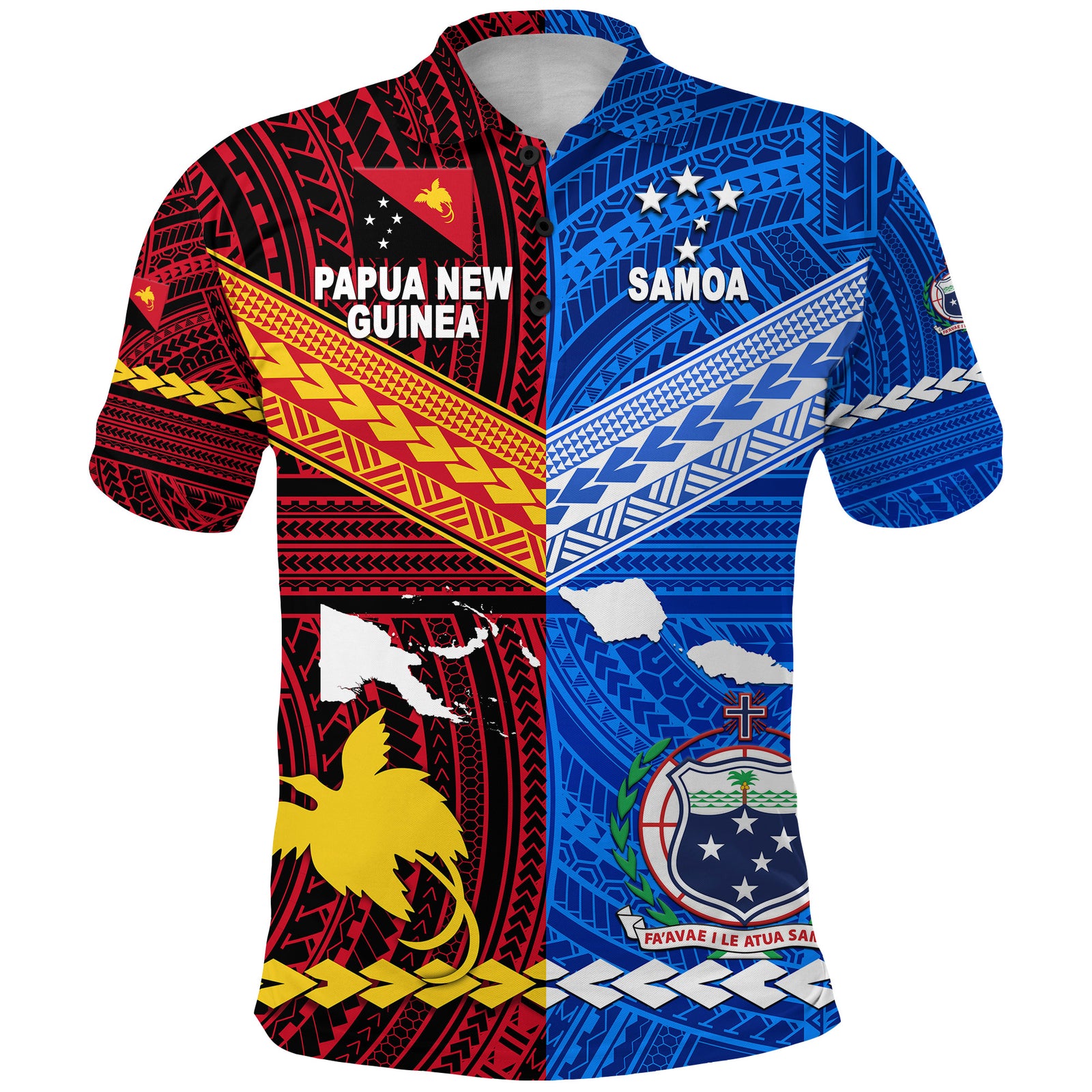 Papua New Guinea Polo Shirt - Tribal Tuna Fish