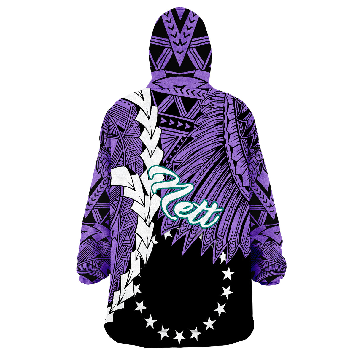 Pohnpei Nett Micronesia Tribal Wave Tattoo Wearable Blanket Hoodie LT9 - Polynesian Pride