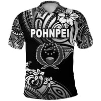 FSM Pohnpei Polo Shirt Unique Vibes Black LT8 - Polynesian Pride