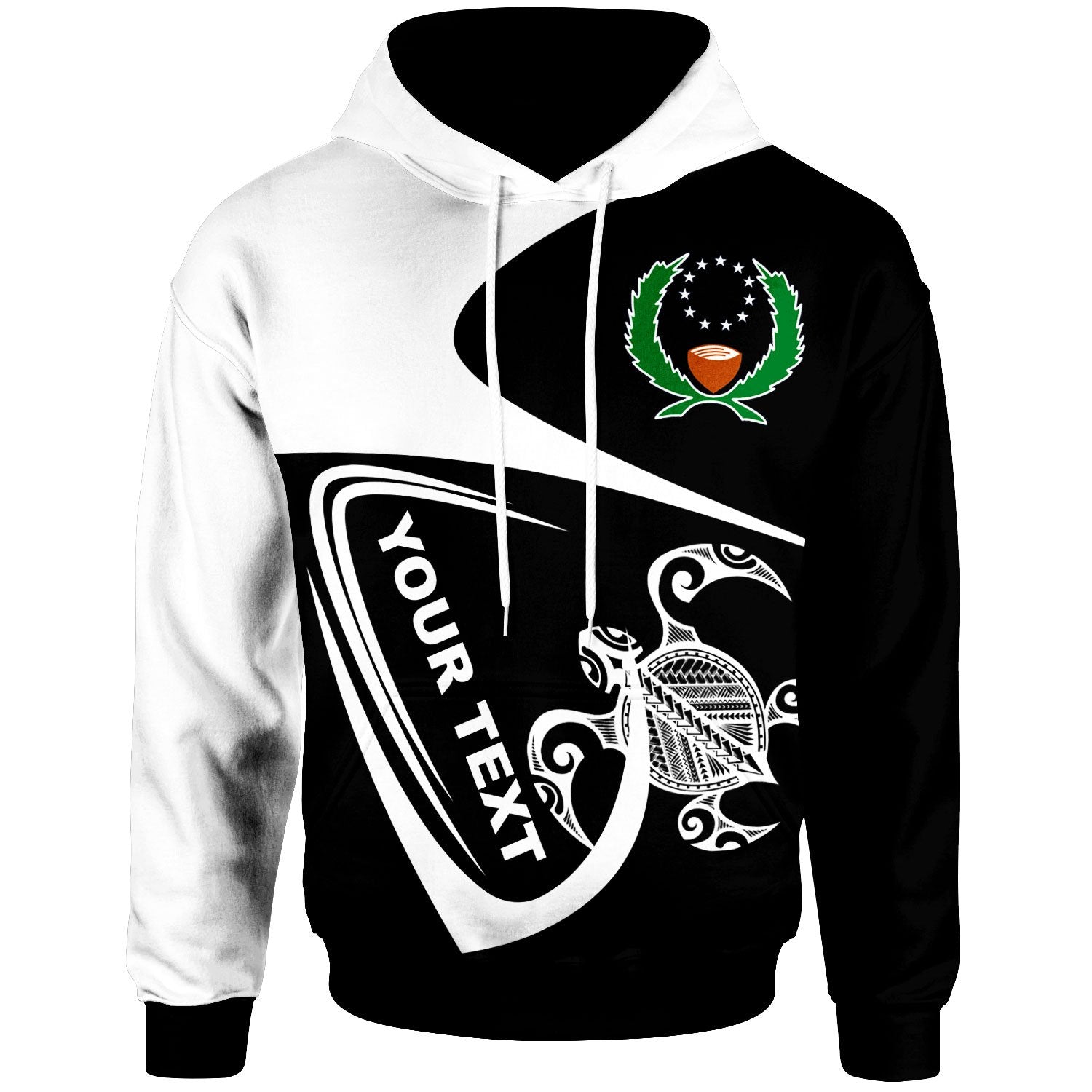 Pohnpei Custom Hoodie Street Style Unisex Black - Polynesian Pride