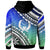 Pohnpei Hoodie Palm Leaf Texture Blue Gradient - Polynesian Pride