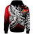 Pohnpei Hoodie Tribal Jungle Pattern Red Color Unisex Red - Polynesian Pride