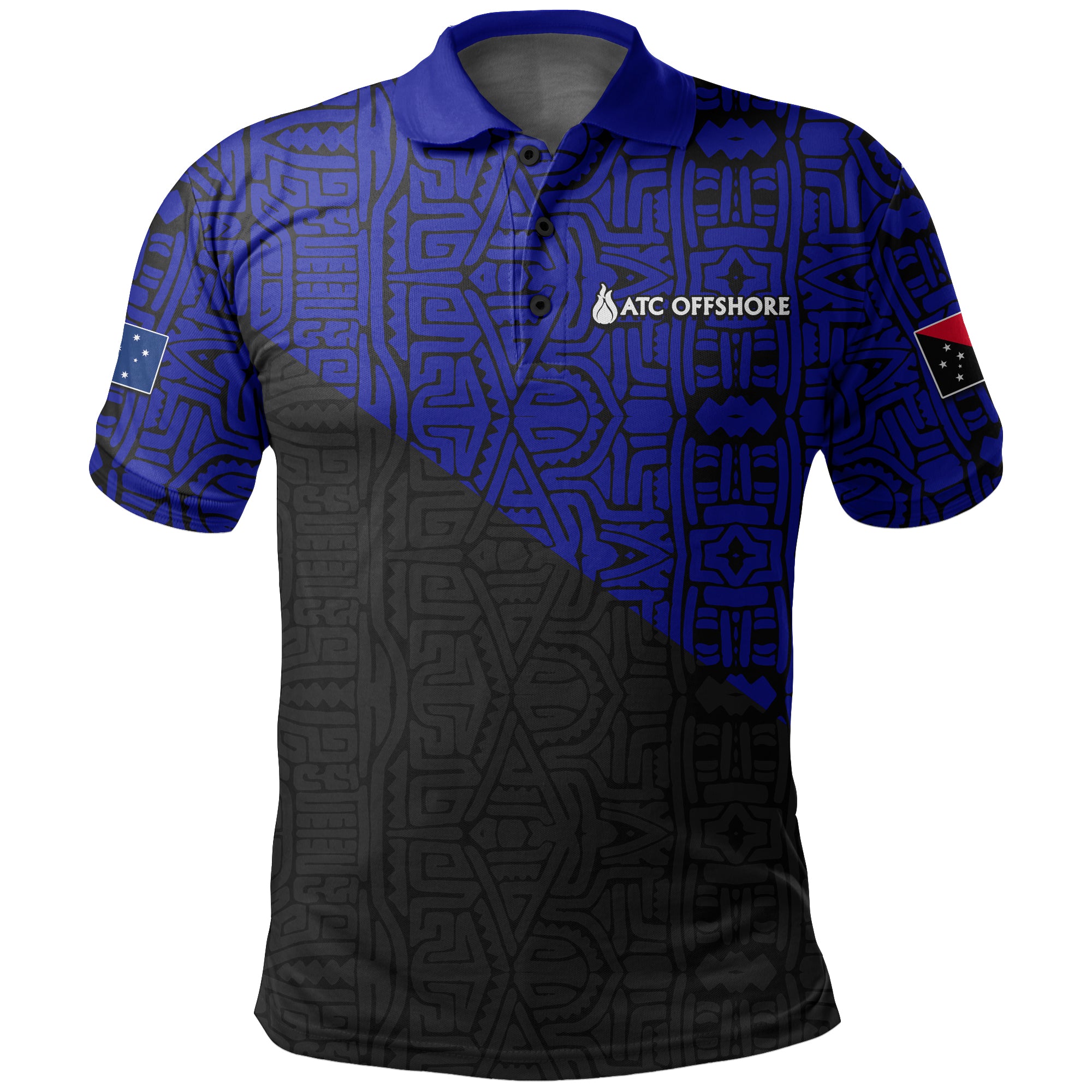 ATC OFFSHORE Polo Shirt Blue LT6 Black - Polynesian Pride