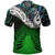 New Zealand Maori Polo Shirt KIDS - Manaia Paua Shell Glitter Green LT4 Green - Polynesian Pride