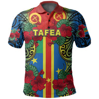 Vanuatu Tafea and Hibiscus Polo Shirt LT6 Black - Polynesian Pride