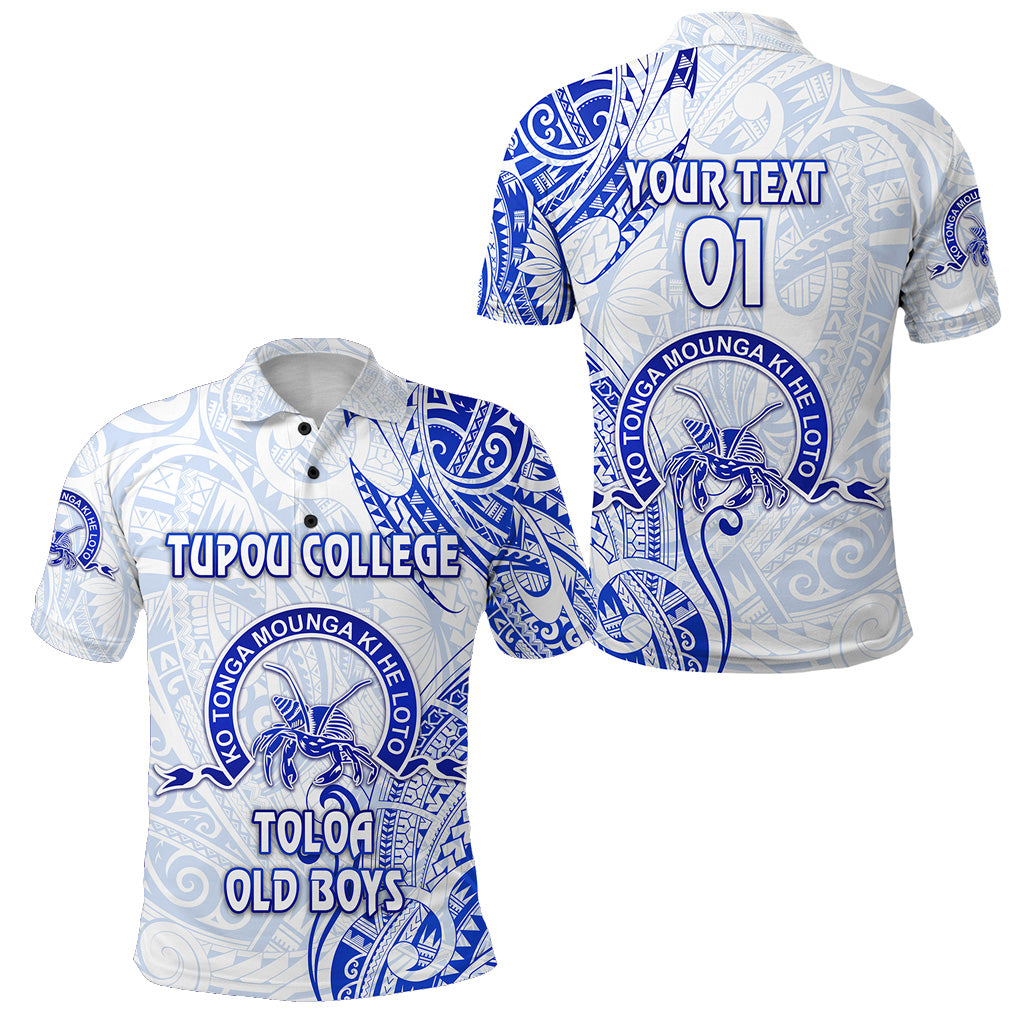 Custom Tonga Tupou College Polo Shirt Toloa Old Boys Simple Vibes White, Custom Text and Number LT8 Unisex White - Polynesian Pride