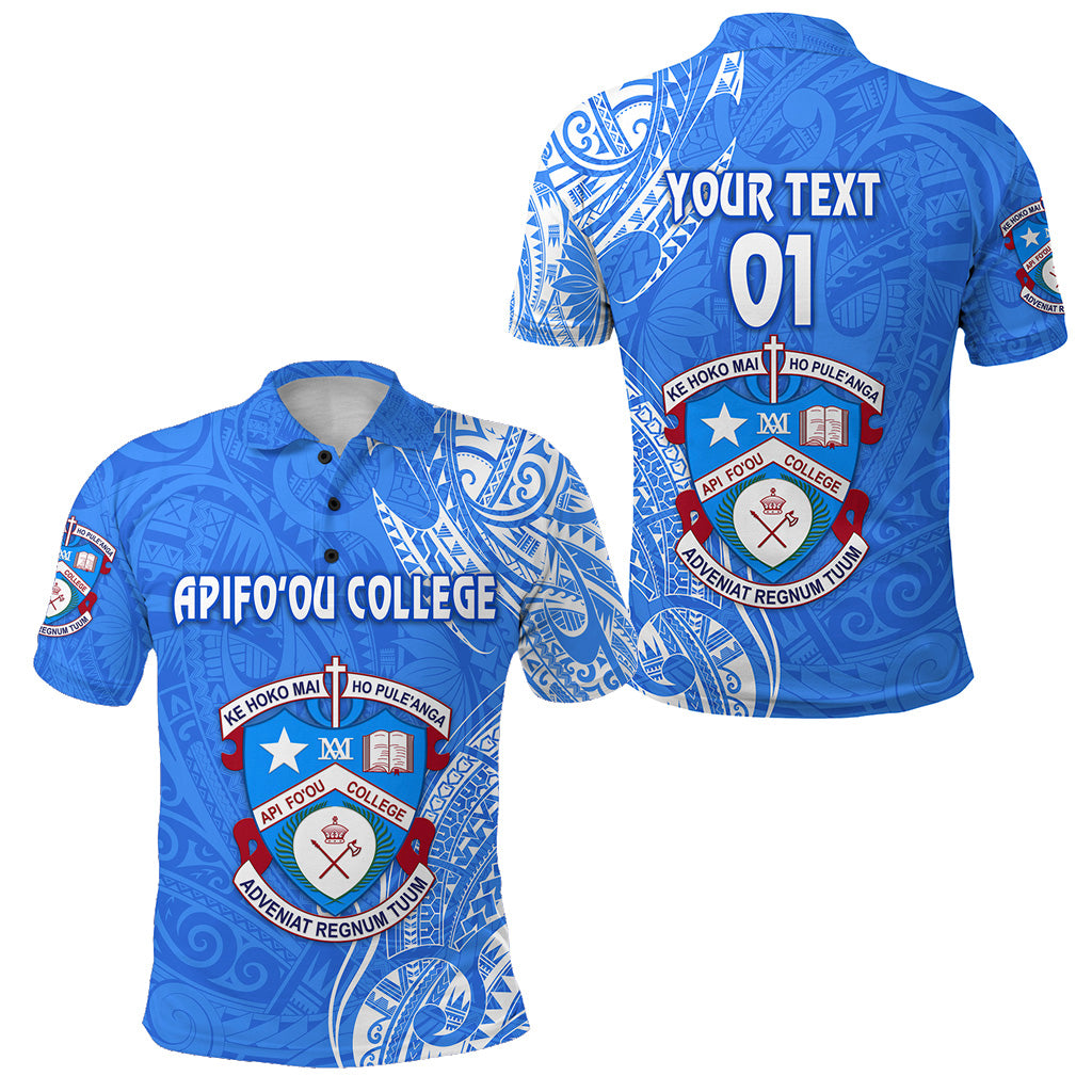 Custom Tonga Apifoou College Polo Shirt Simple Vibes, Custom Text and Number LT8 Unisex Blue - Polynesian Pride