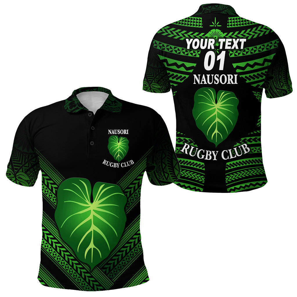 Custom Fiji Nausori Rugby Polo Shirt Creative Style NO.1, Custom Text and Number LT8 Unisex Black - Polynesian Pride