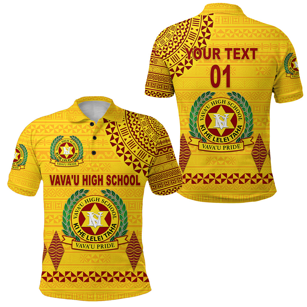 Custom Tonga Vavau High School Polo Shirt Simple Style Yellow, Custom Text and Number LT8 Unisex Yellow - Polynesian Pride