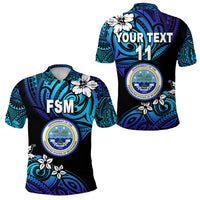 Custom Federated States of Micronesia Polo Shirt Unique Vibes Blue LT8 Unisex Blue - Polynesian Pride