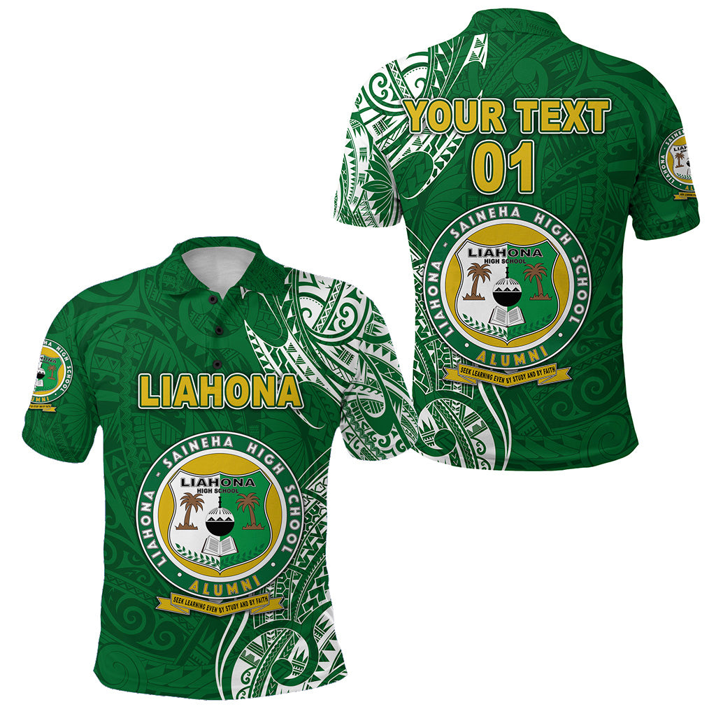 Custom Tonga Liahona Saineha High School Polo Shirt Simple Vibes, Custom Text and Number LT8 Unisex Green - Polynesian Pride