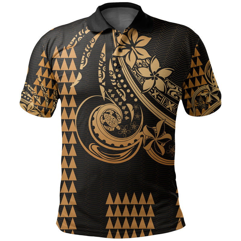 Custom Kakau Hawaiian Polynesian Polo Shirt Gold LT6 Gold - Polynesian Pride