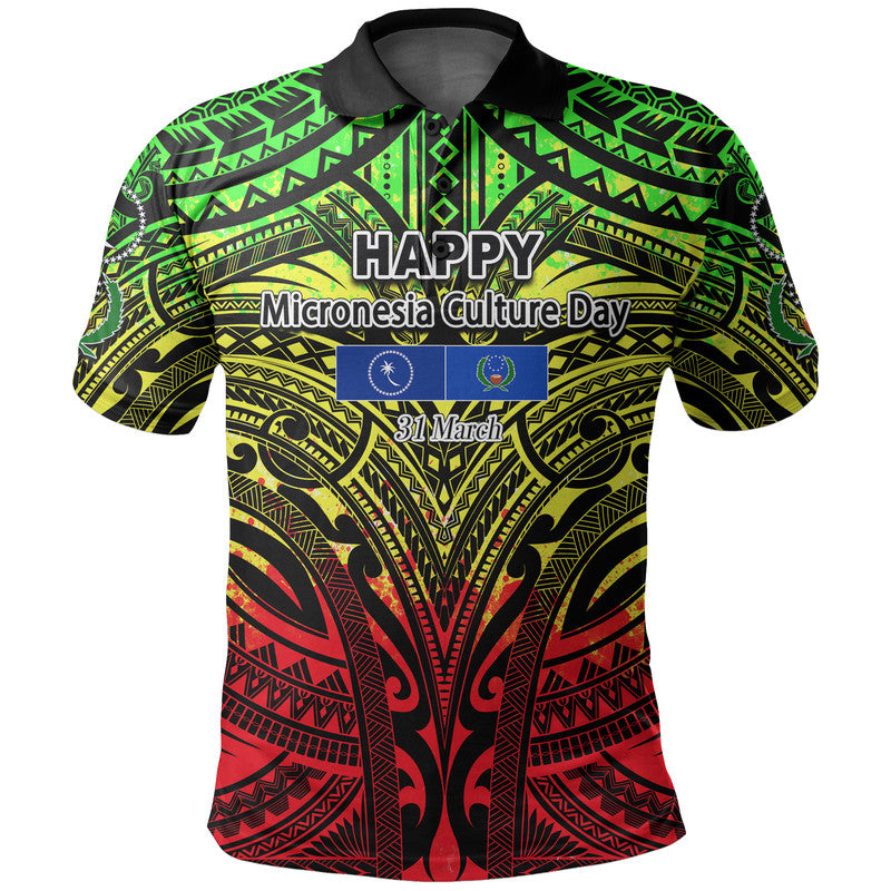 Micronesia Culture Day Polo Shirt Chuuk and Pohnpei Reggae Style LT6 LT6 reggae - Polynesian Pride