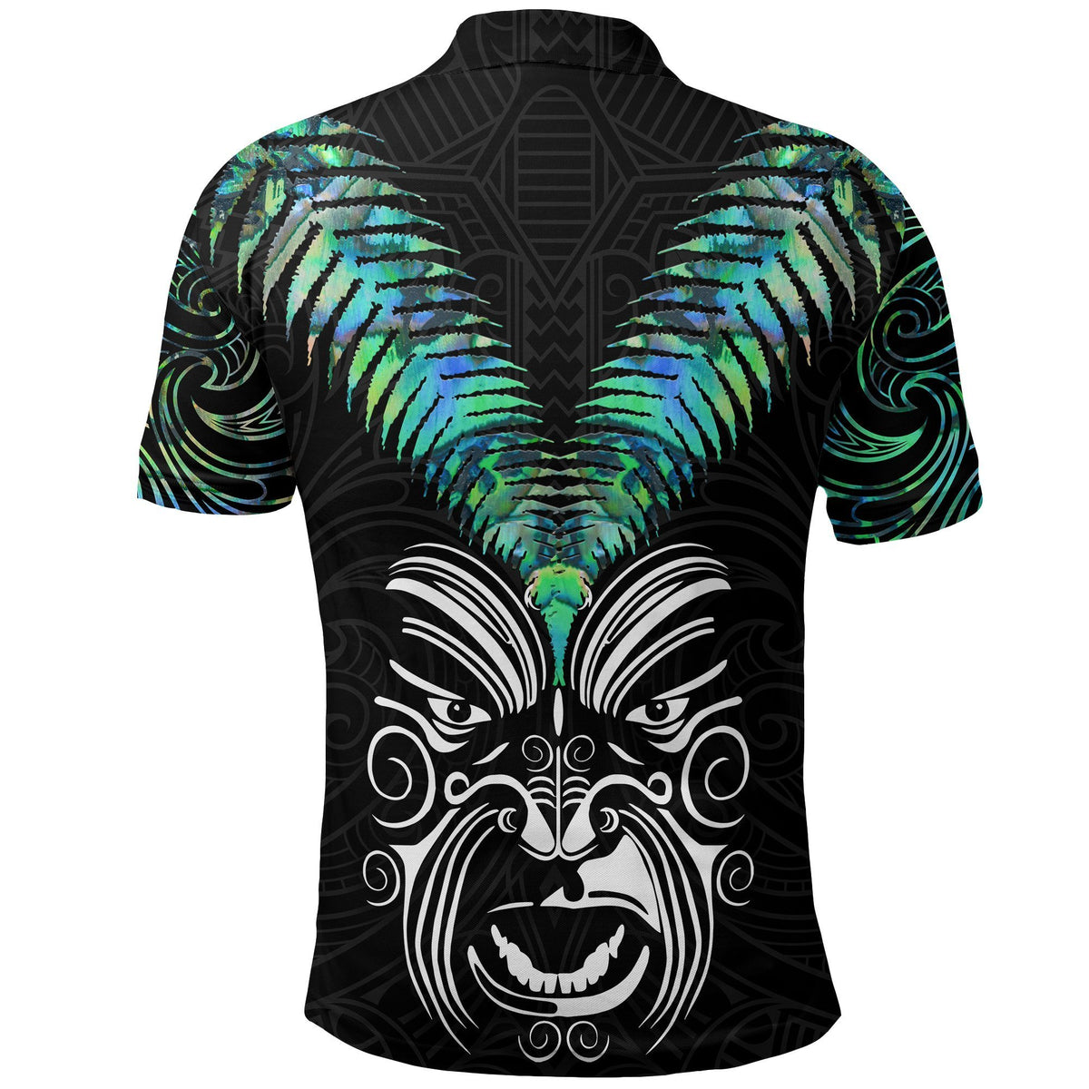 New Zealand Maori Moko Polo Shirt Paua Shell - Polynesian Pride