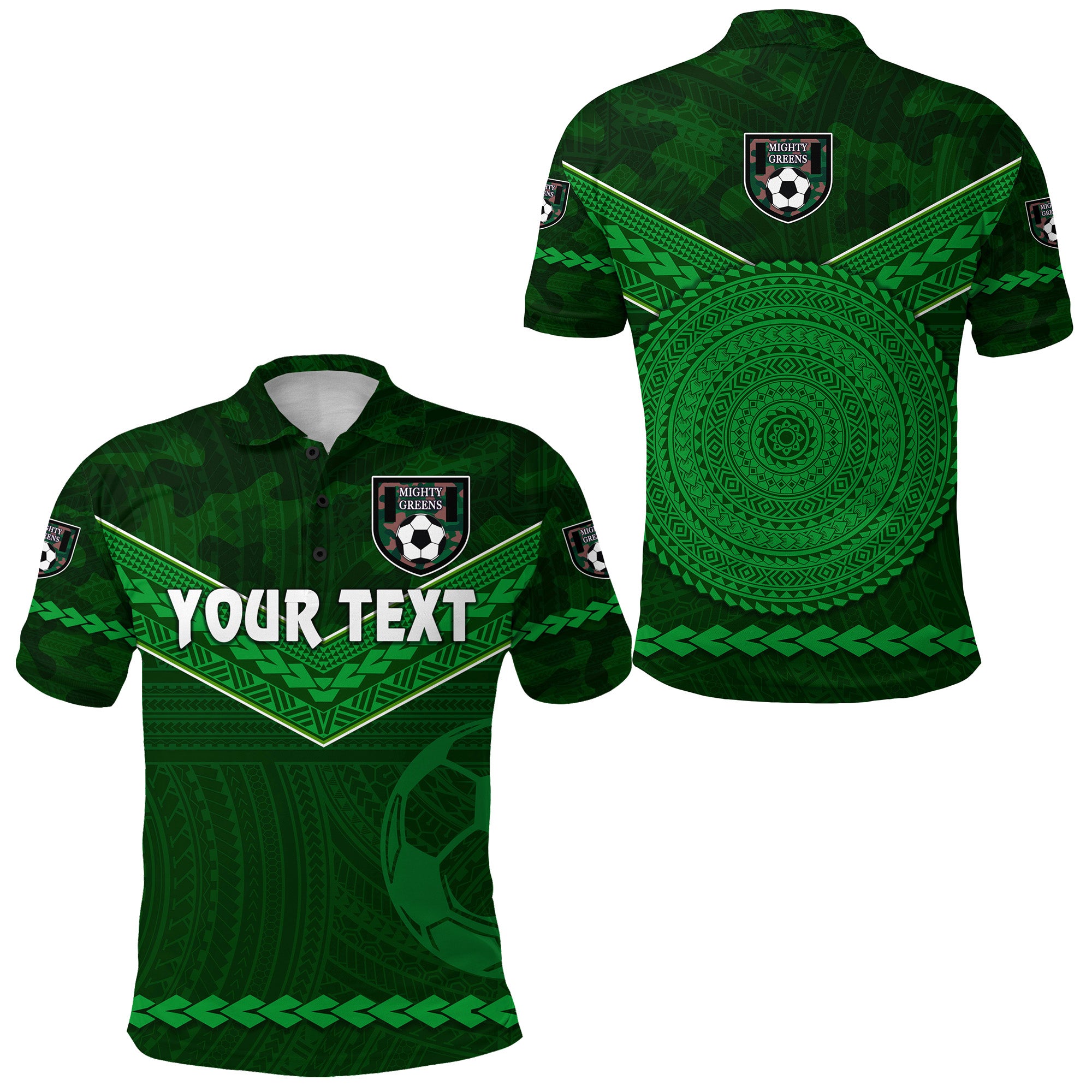 Custom Mighty Greens Polo Shirt Military Football Team Simple Style NO.1 LT8 Unisex Green - Polynesian Pride