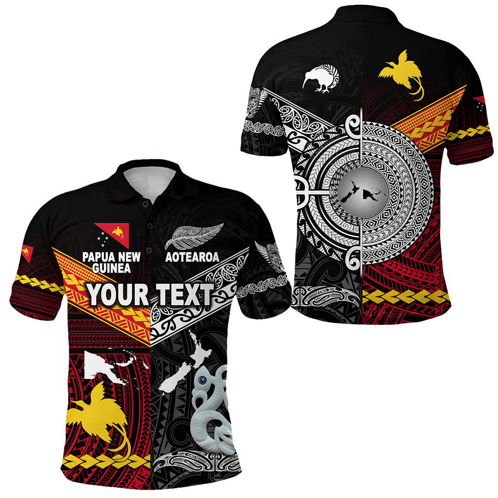Custom New Zealand Papua New Guinea Polo Shirt Maori and Polynesian Together LT8 Red - Polynesian Pride