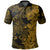 Hawaii Flowers Mix Tribal Pattern Polo Shirt LT6 Adult Gold - Polynesian Pride