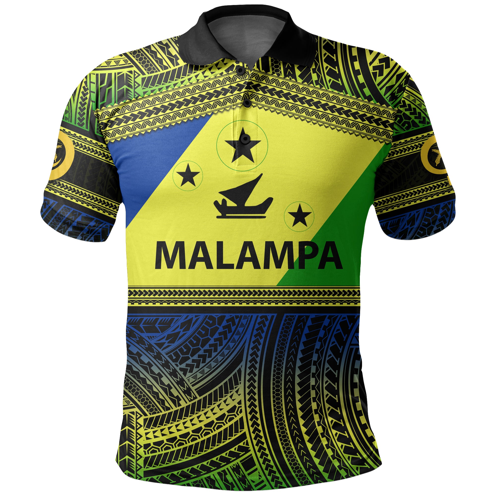 Custom Malampa Province Polo Shirt Of Vanuatu Polynesian Patterns LT6 Yellow - Polynesian Pride