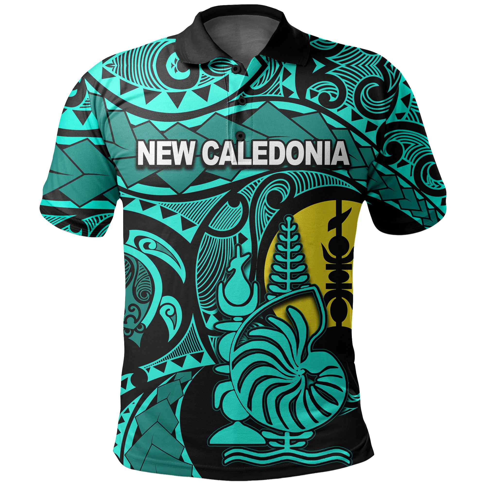 Custom New Caledonia Polo Shirt Turquoise Color LT6 Unisex Green - Polynesian Pride