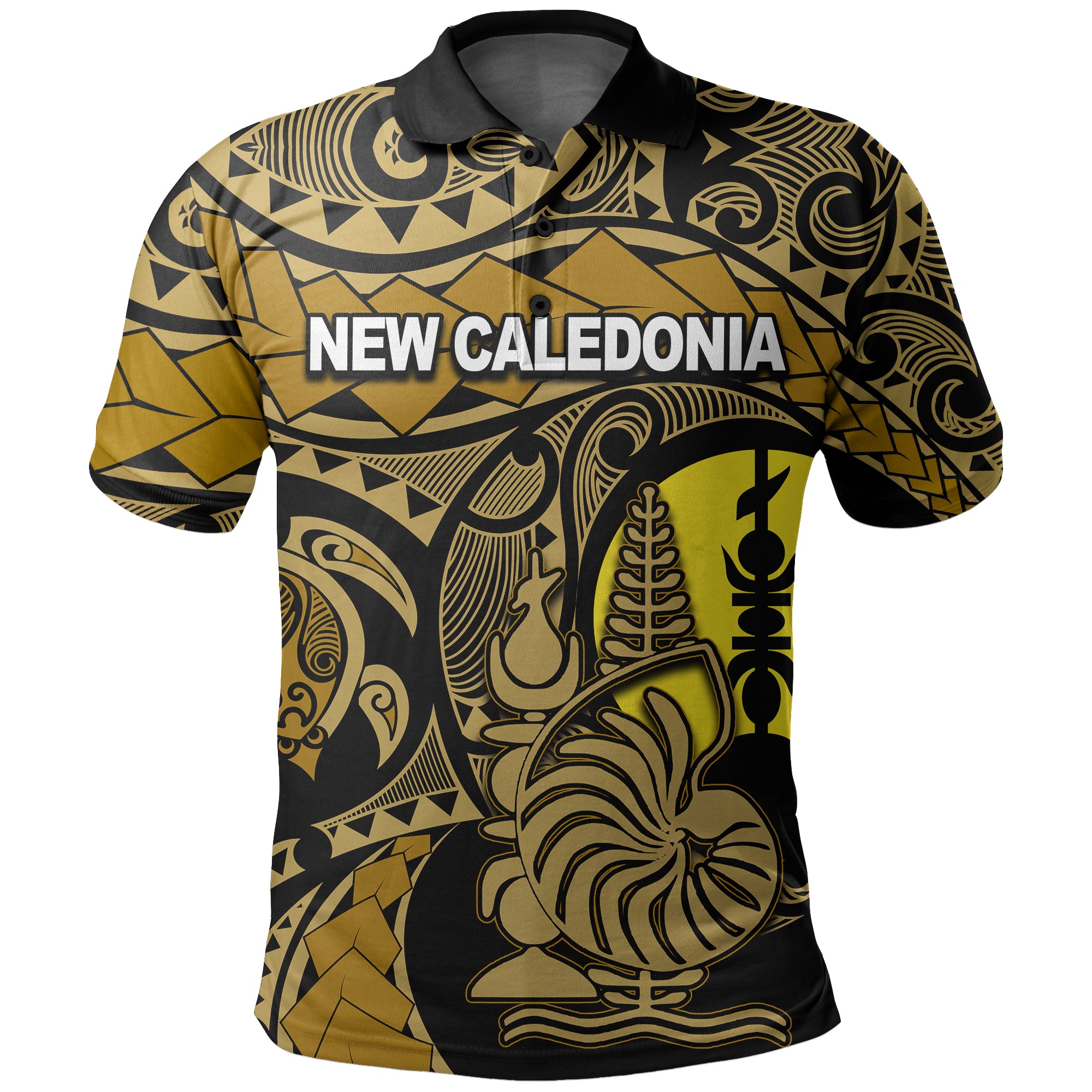 Custom New Caledonia Polo Shirt Gold Color LT6 Unisex Gold - Polynesian Pride