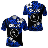 FSM Chuuk Polo Shirt Unique Vibes Blue LT8 Unisex Blue - Polynesian Pride