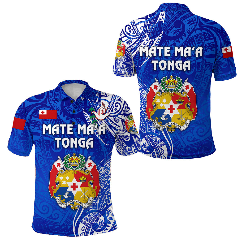 Tonga Coat Of Arms Polo Shirt Simple Vibes Blue LT8 Unisex Blue - Polynesian Pride