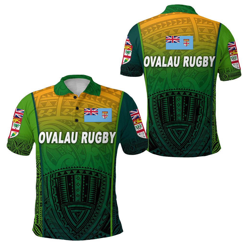 Fiji Ovalau Rugby Polo Shirt Light Green Style LT8 Unisex Green - Polynesian Pride