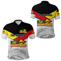 Papua New Guinea SP Hunters Polo Shirt - Rugby Original Style White LT8 White - Polynesian Pride