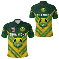 Papua New Guinea Enga Mioks Polo Shirt - Rugby Original Style Green LT8 Green - Polynesian Pride