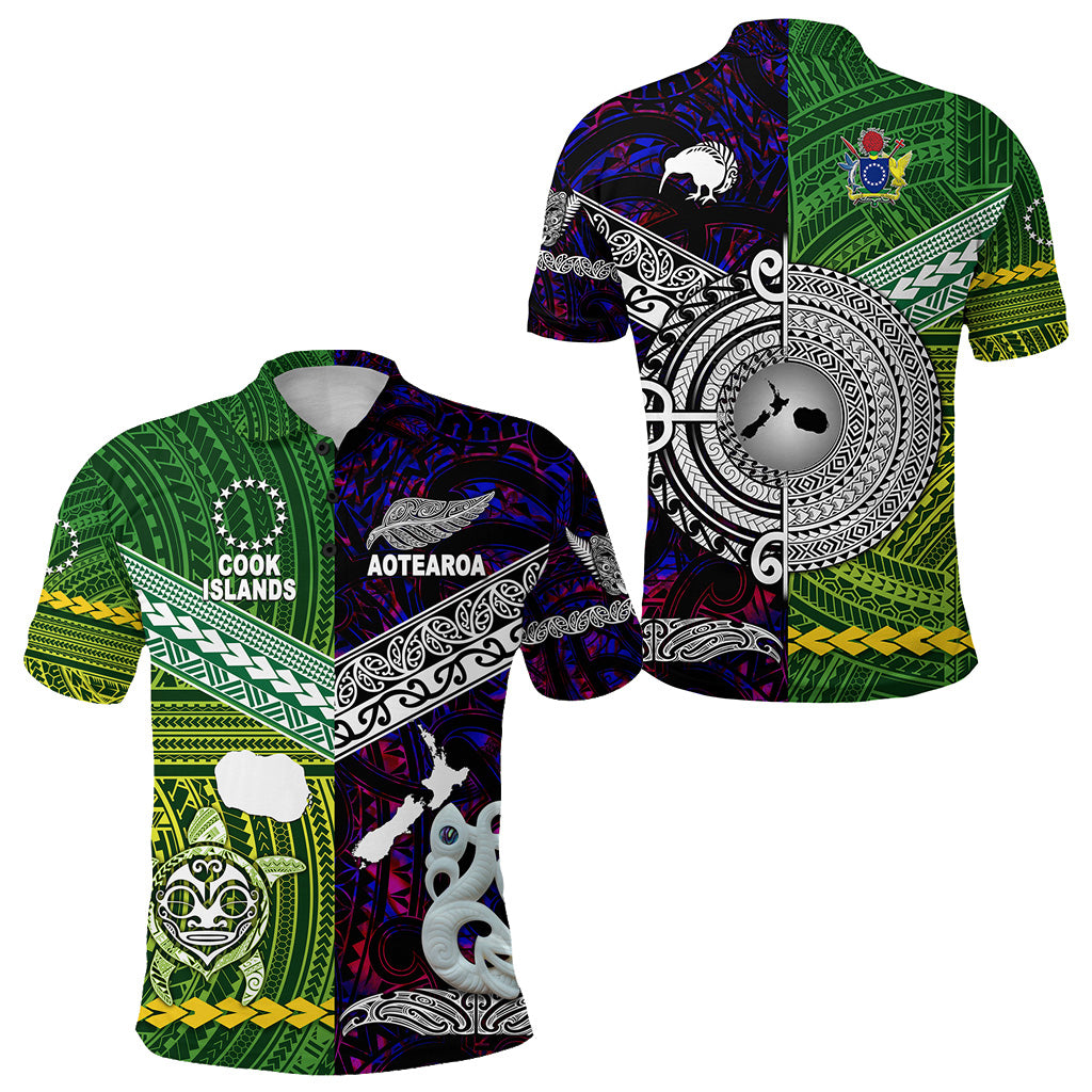 New Zealand Cook Islands Polo Shirt - Maori Together Purple LT8 - Polynesian Pride