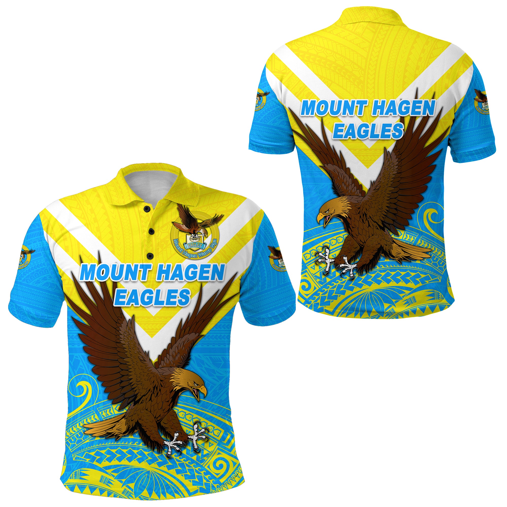 Papua New Guinea Mount Hagen Eagles Polo Shirt Wamp Nga Rugby Blue LT8 Unisex Blue - Polynesian Pride