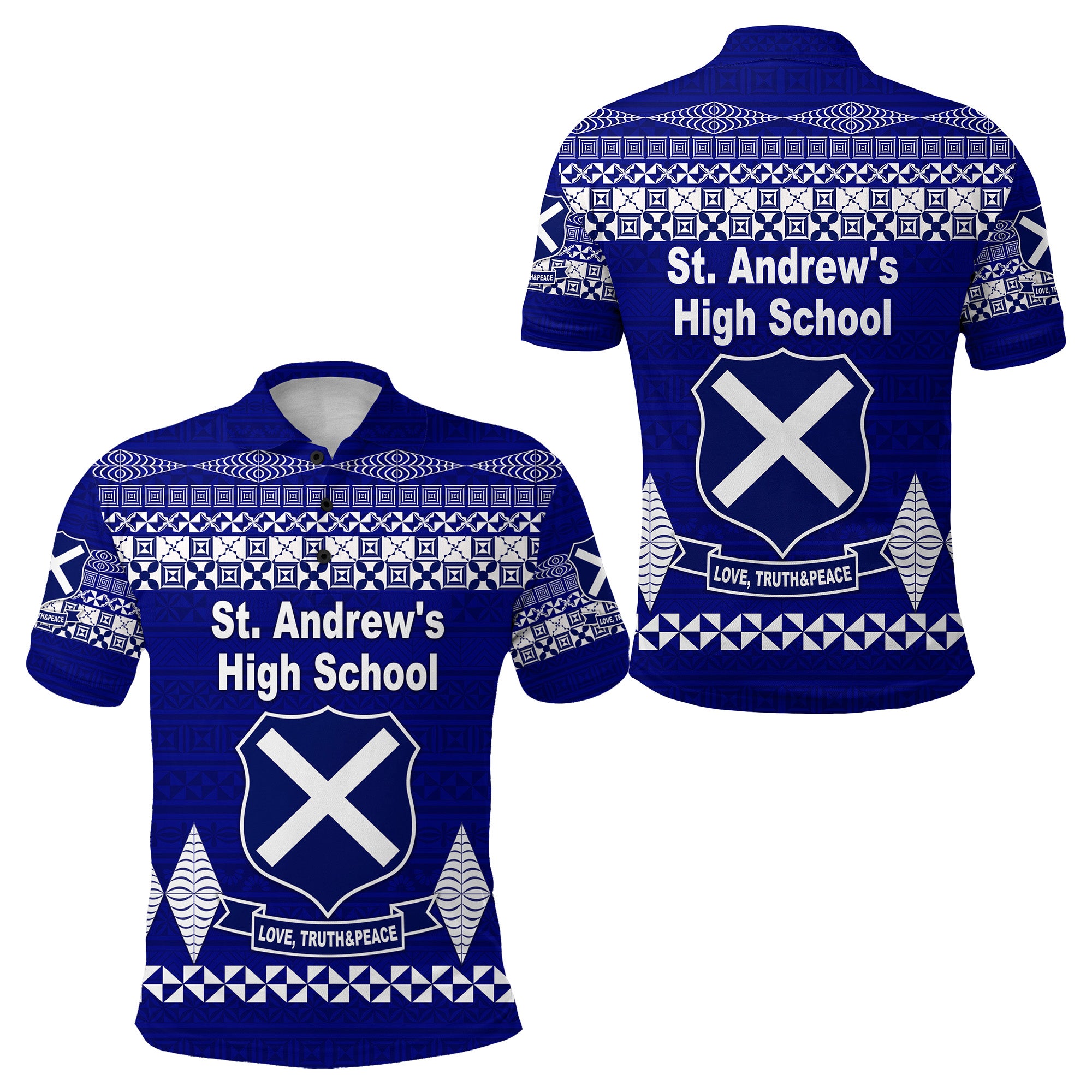 St. andrews High School Polo Shirt Simple Tongan Kupesi LT8 - Polynesian Pride