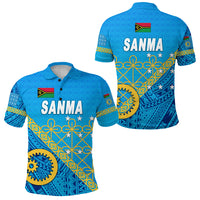 Sanma Province Polo Shirt Vanuatu Pattern Unique Style NO.1 LT8 Gold - Polynesian Pride