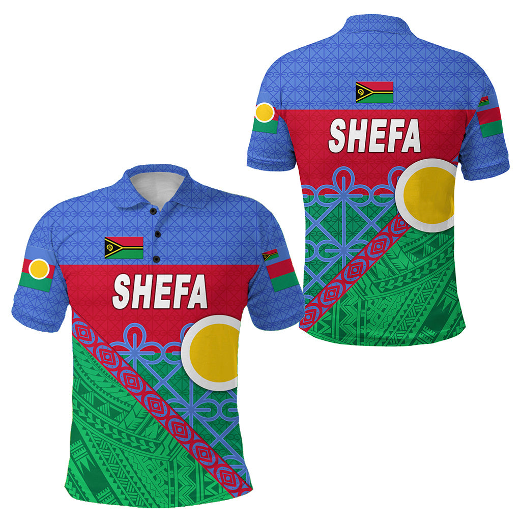 Shefa Province Polo Shirt Vanuatu Pattern Unique Style LT8 Blue - Polynesian Pride