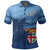 Fiji Rugby Makare and Tapa Patterns Polo Shirt Blue Unisex Blue - Polynesian Pride